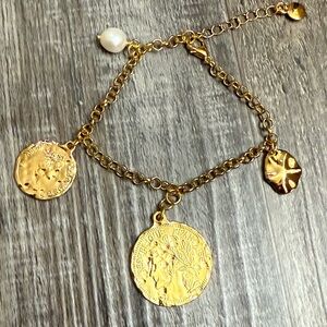 Mayamar Gold Coin Charm Bracelet